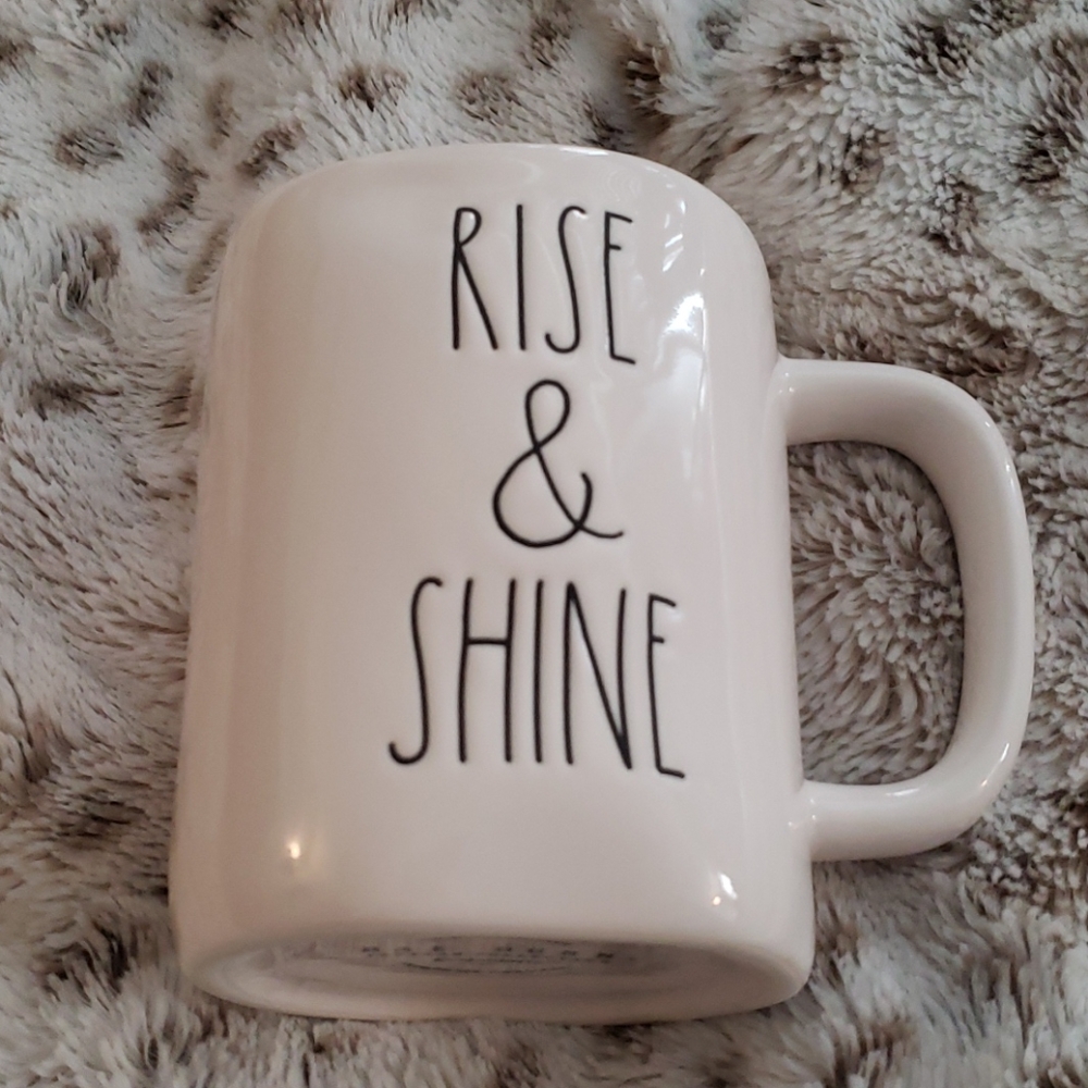 Rae Dunn "Rise and Shine" ceramic mug. NWOT
